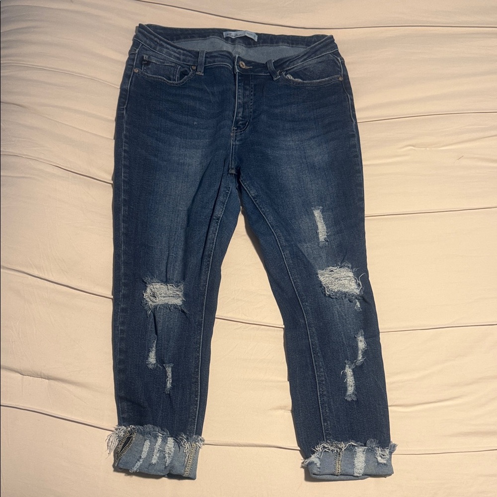 KanCan Dark Blue Distressed Skinny Jeans